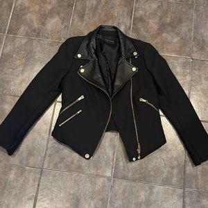 Zara leather-trim jacket size M